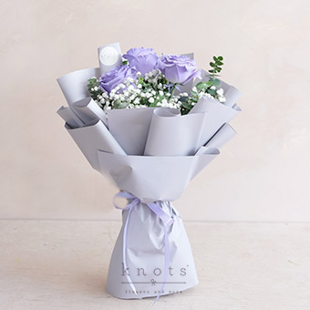 Ode To Thee (White Purple Sprayed Roses)