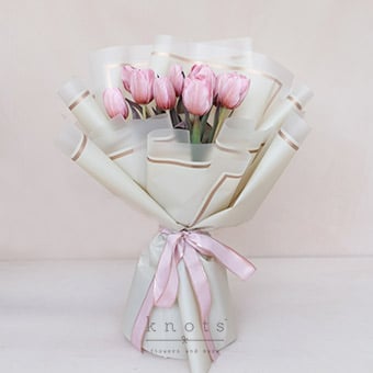 Gini (Tinted Dark Pink Tulips Bouquet)