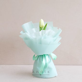 Belen (Lime Dyed White Tulip Petite Bouquet)