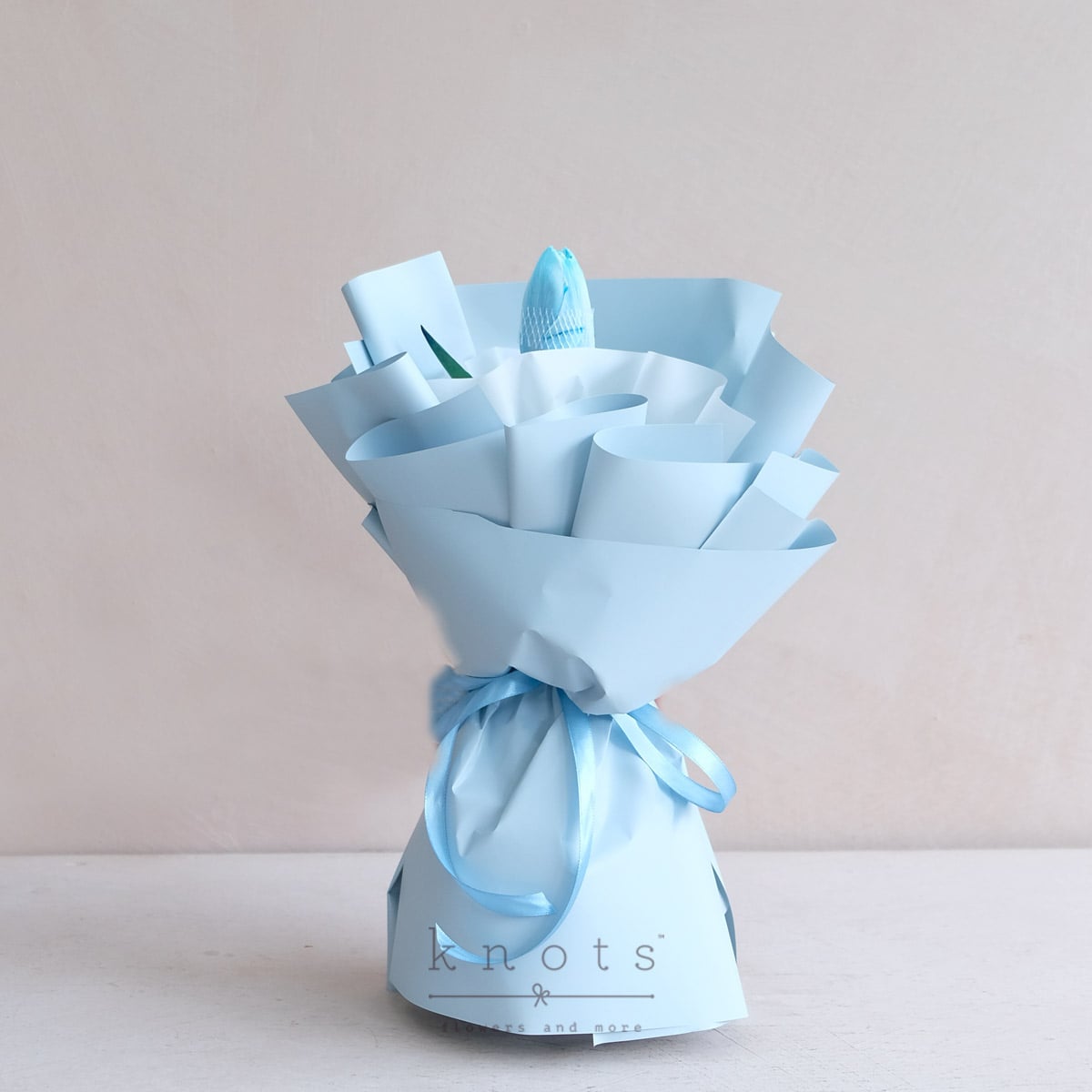Marcy (Ice Blue Dyed White Tulip Petite Bouquet)