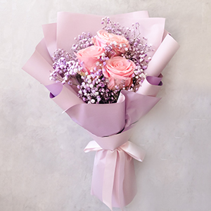 Munificent Tender (Pink Ecuadorian Roses Bouquet)