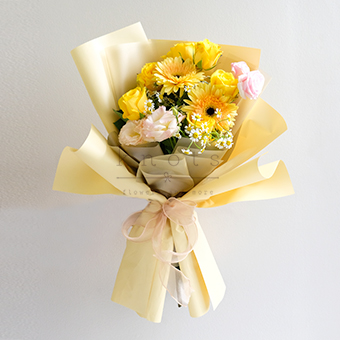 Be Happy (Yellow Gerbera & Roses Bouquet)