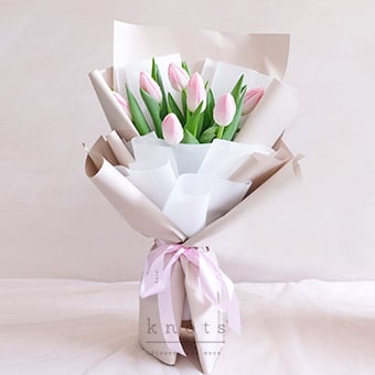 Blushing Pink (Pink Tulips Bouquet)