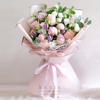 Springtime Showers (Peonies, Roses & Tulips Bouquet)