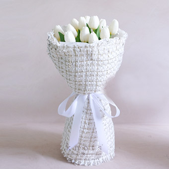 Secret Wishes (12 White Tulips Bouquet)