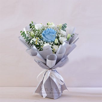 Blooming Blues (Powder Blue Ecuadorian Rose Bouquet)
