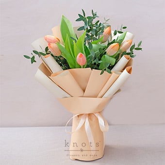 Madison (6 Orange Tulips Bouquet)