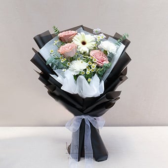 Persephone (Mauve China Roses Bouquet)