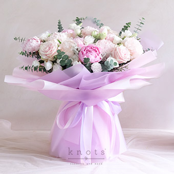 Spring Valentine (Peonies, Ecuadorinan Roses & Tulips Bouquet)