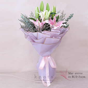 Prismatic Glimmer (Pink Lilies Bouquet)