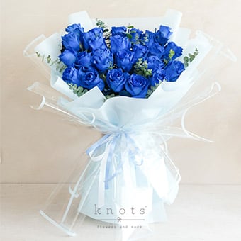 Cielo (24 Blue Ecuadorian Roses Bouquet)