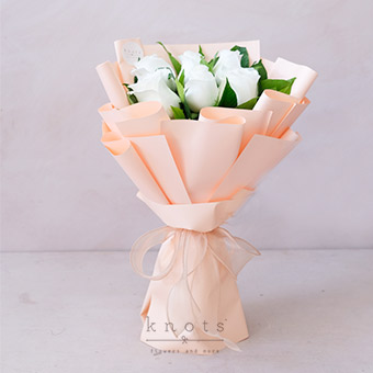 Purest Love (White Roses Bouquet)