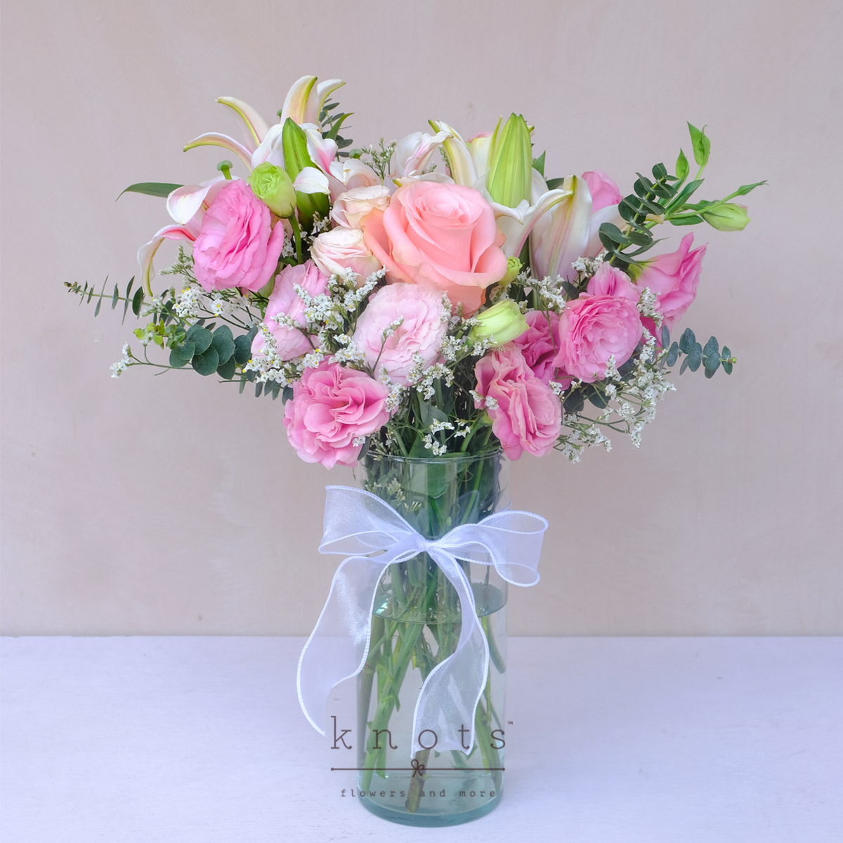 Quinn (Pink Lilies & Ecuadorian Rose Arrangement)