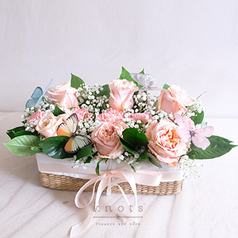 Butterfly Garden (Shimmer Ecuadorian Roses Arrangement)