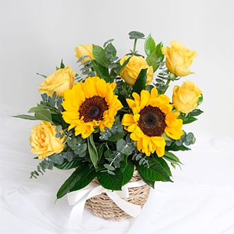 Elena (Sunflower and Roses Arrangement)
