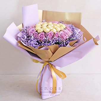 Jenny (Purple Roses with Ferrero Bouquet)