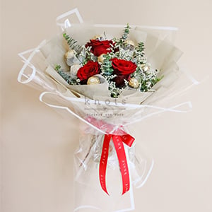 Timeless Beauty (Red Roses with Ferrero Chocolates)