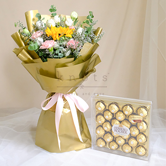  For You, with Love (Sunflower Bouquet w/ Ferrero Chocolates)