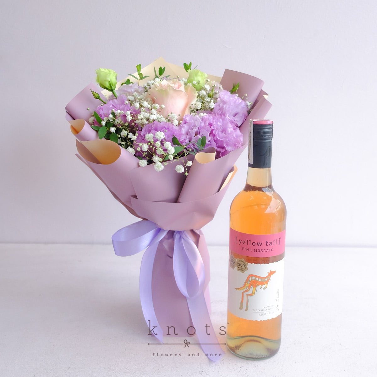 Dion (Pink Rose Bouquet w/ Wine)