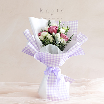 Earnest Gratitude (Purple China Roses Bouquet)