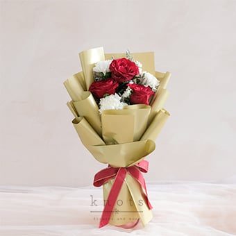 Mommy Dearest (Red China Roses Bouquet)