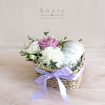 You Deserve It (Flowers & Candle Arrangement)