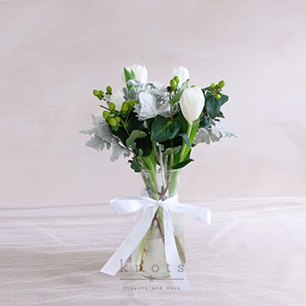 Silver Snowflakes (White Tulips Arrangement)